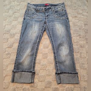 Bongo Jeans Womens 11W Embroidered Flap Pockets Y2K Retro Cute Flashback